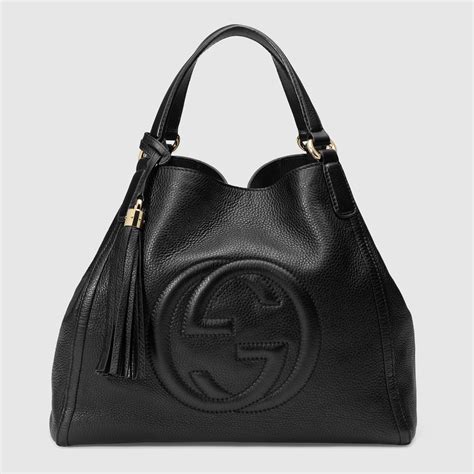 gucci soho shoulder bag gg interlocking g medium black|gucci soho shoulder bag price.